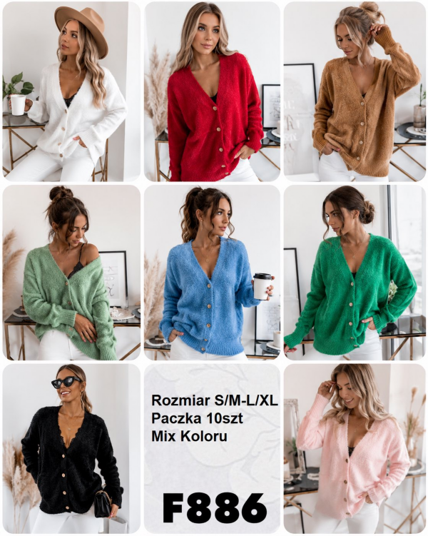 Narzutka damska Roz S/M-L/XL, Mix Kolor .Paczka 10 szt.